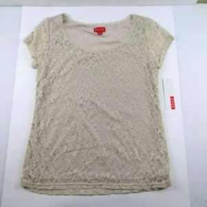 Elle Stretch Lace Lined Cream Top